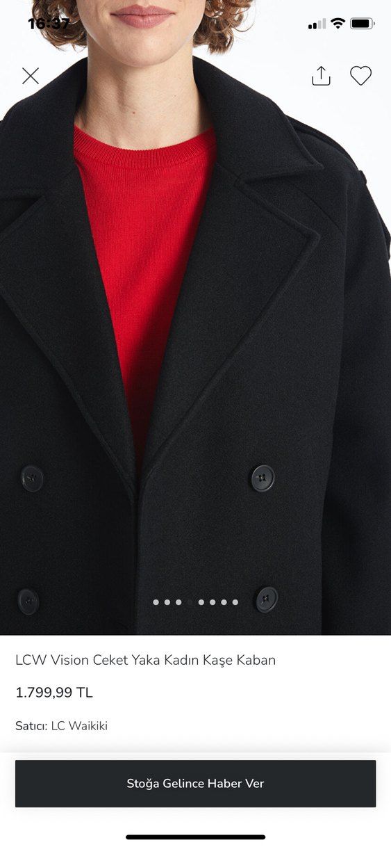 LCW KADIN SİYAH KAŞE KABAN KISA - Görsel 4