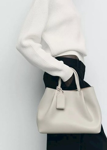 ZARA BEYAZ TOTE ÇANTA ETİKETLİ - Görsel 2
