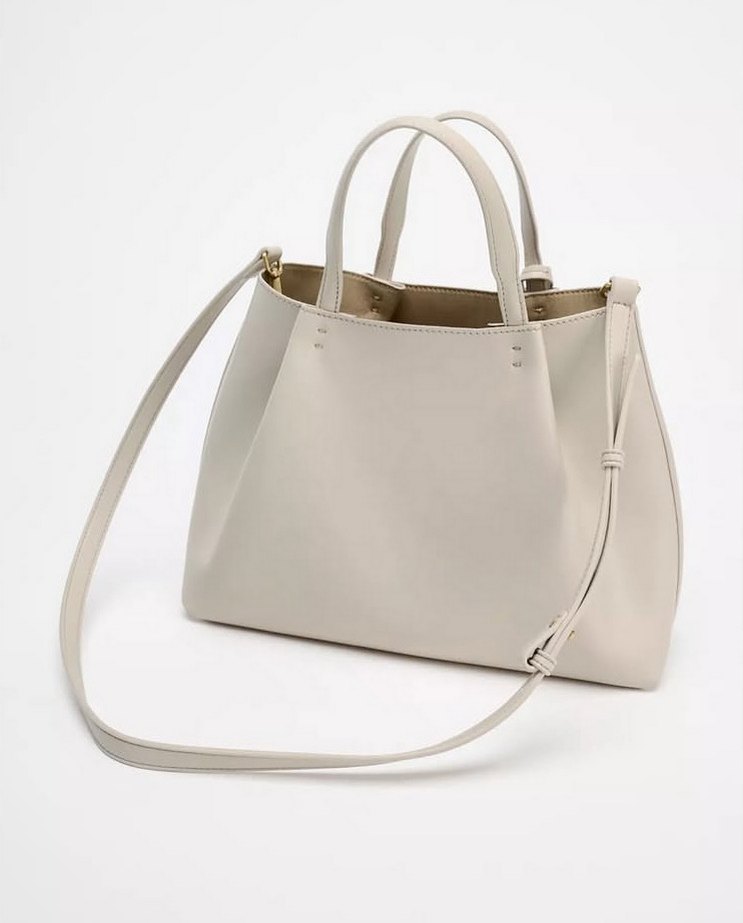 ZARA BEYAZ TOTE ÇANTA ETİKETLİ - Görsel 5