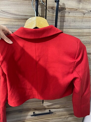s Beden kırmızı Renk Blazer ceket crop