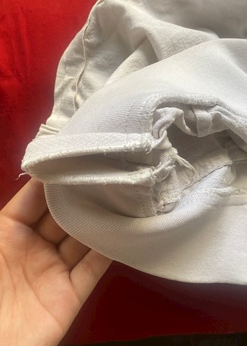 Düğmeli Beyaz Keten Mini Şort - Görsel 9