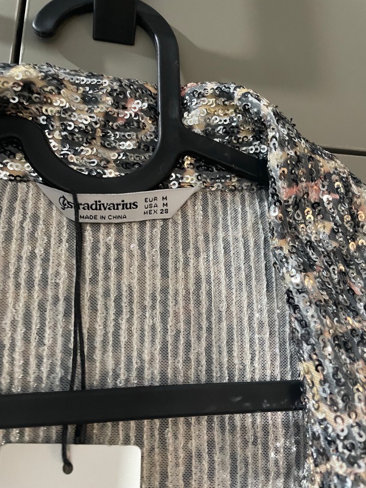 Stradivarius payetli gömlek - Görsel 5