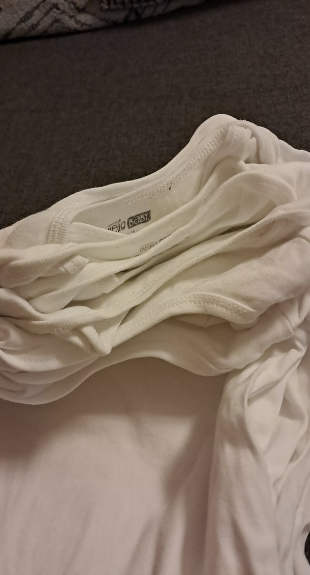 8 adet hello baby beyaz Yarım kollu çıtçıtlı body - Görsel 3