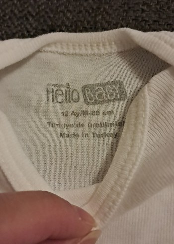 HelloBaby Beyaz Kısa Kollu Bebek Çıtçıtlı Body