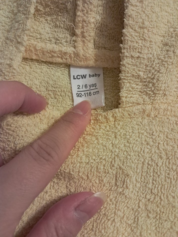 Çocuk Kapüşonlu sari Panço havlu - Görsel 2