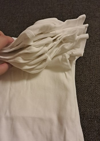 8 adet Beyaz Bebek Kısa Kollu Çıtçıtlı Body - Görsel 3