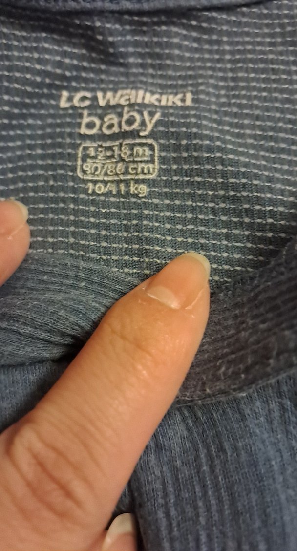 mavi kısa Kollu Bebek çıtçıtlı Tulumu - Görsel 2