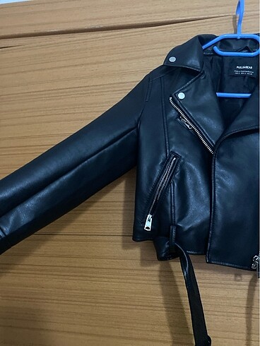 s Beden Pull&Bear Siyah Deri Ceket