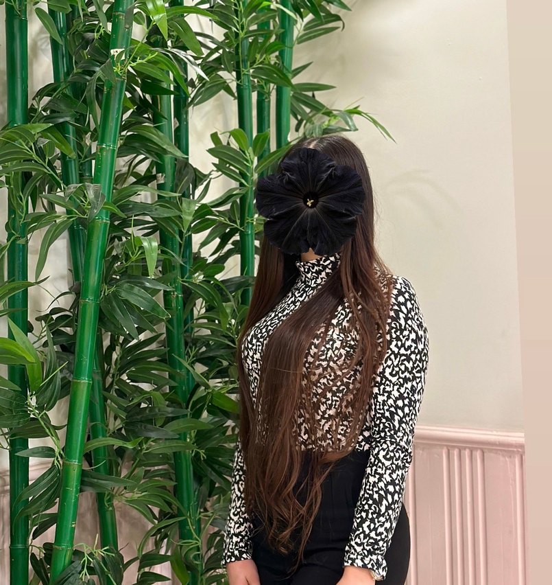 Siyah Zebra Desenli Uzun Kollu Balıkçı Yaka Bluz - Görsel 2