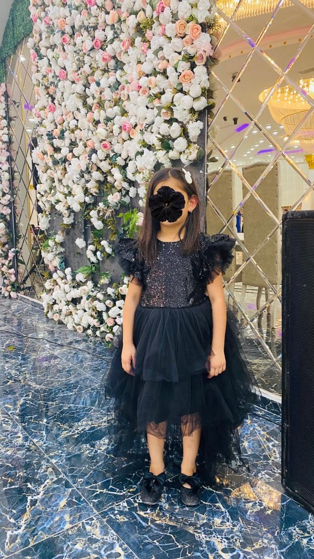 Fırfırlı Siyah Çocuk Elbisesi - Görsel 3