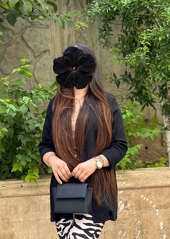 Siyah Süet Kadın Puf Kollu Blazer - Görsel 2