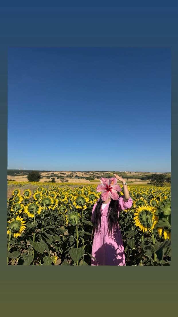 Pembe Bohem Uzun Elbise V Yaka - Görsel 3