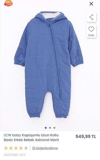1,5 Yaş Beden Astronot mont