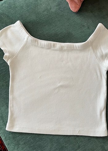 Kadın Beyaz Kısa Kollu Crop Top