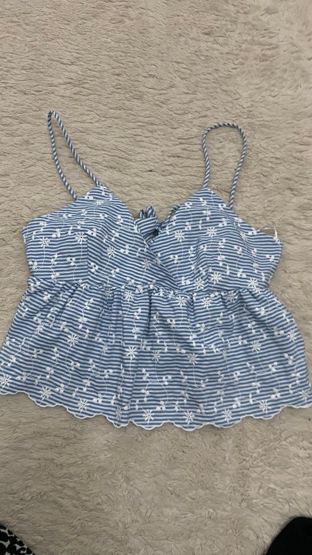 Zara Mavi Mini Denim Bluz - Görsel 2