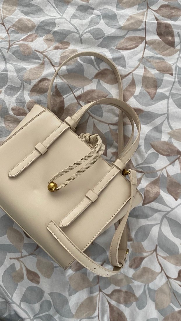 Zara Bej Deri Kadın Omuz Çantası - Görsel 3