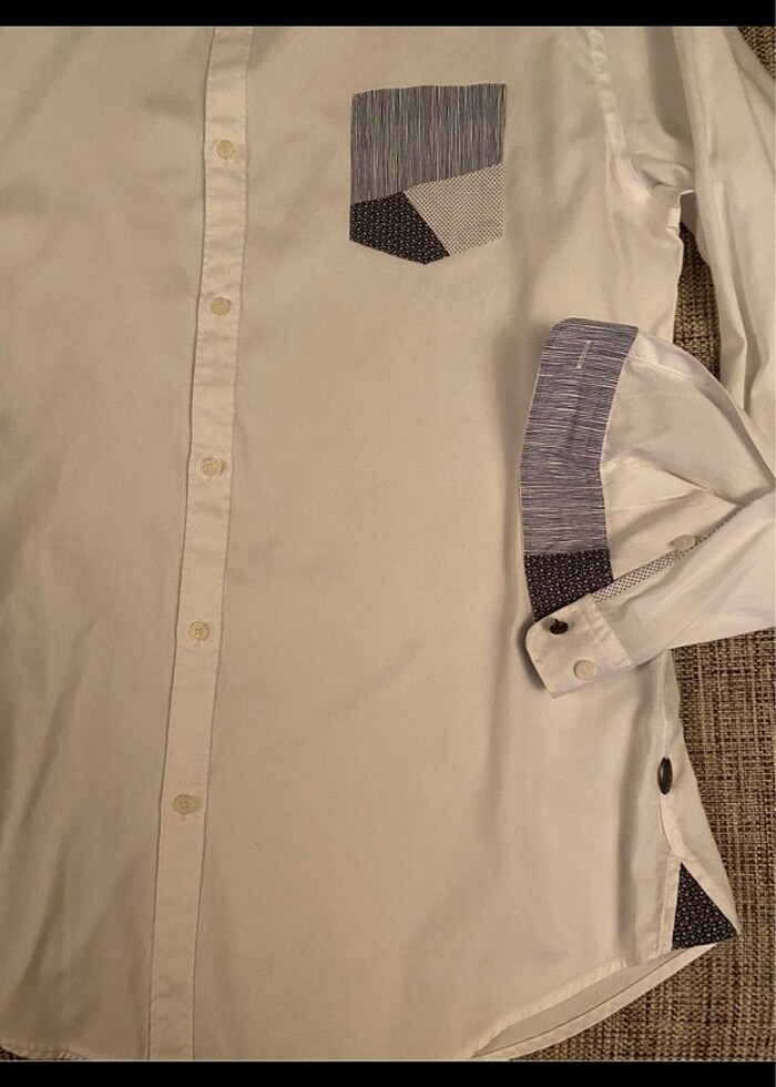 ALL SAİNTS İKKS İNCE OXFORD BEMBEYAZ GARNİLİ GÖMLEK - Görsel 2