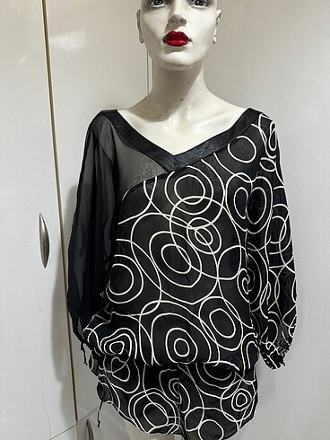 VİVİD 0 VİSKON ÇOK AŞIRI TARZ JİFON BLUZ - Görsel 2