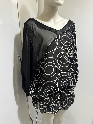 VİVİD 0 VİSKON ÇOK AŞIRI TARZ JİFON BLUZ - Ana görsel