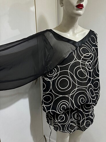 VİVİD 0 VİSKON ÇOK AŞIRI TARZ JİFON BLUZ - Görsel 5