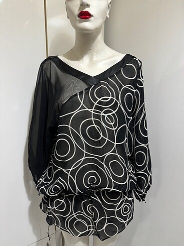 VİVİD 0 VİSKON ÇOK AŞIRI TARZ JİFON BLUZ - Görsel 3