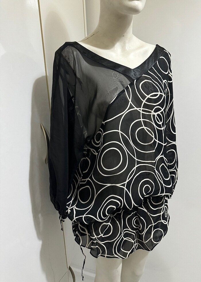 VİVİD 0 VİSKON ÇOK AŞIRI TARZ JİFON BLUZ - Görsel 1