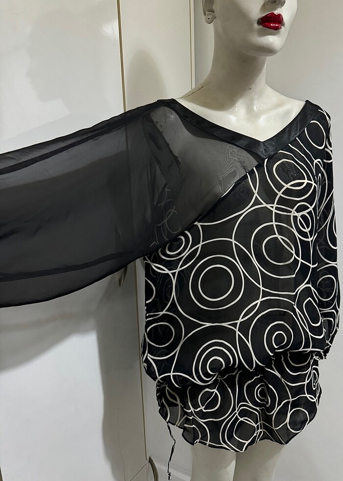 VİVİD 0 VİSKON ÇOK AŞIRI TARZ JİFON BLUZ - Görsel 5