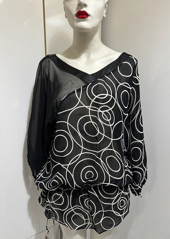 VİVİD 0 VİSKON ÇOK AŞIRI TARZ JİFON BLUZ - Görsel 3