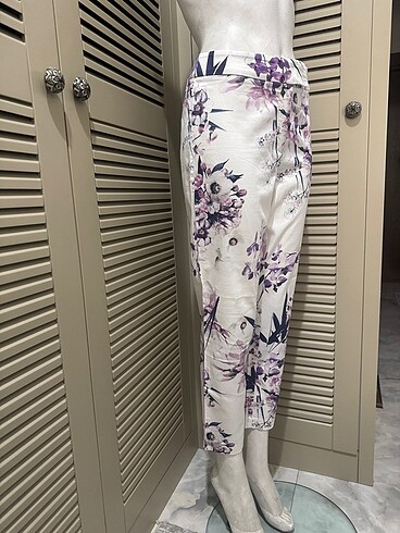l Beden M&S BASKILI İNCE DİŞ GABARDİN ? COTTON %2 LYCRA PANTOLON