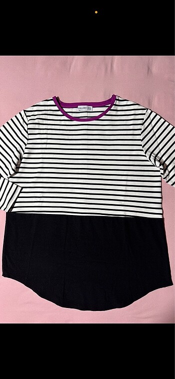 xl Beden M&S GALLERY ÜST KISMI ÖRME KUMAŞ ALT TARAF KUMAŞ TSHIRT