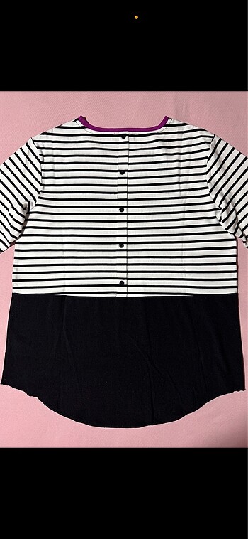 xl Beden çeşitli Renk M&S GALLERY ÜST KISMI ÖRME KUMAŞ ALT TARAF KUMAŞ TSHIRT