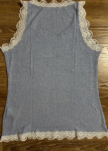 xxl Beden MANGO SOLO ETİKEYAK KOL VE ETEK ETRAFI DANTEL ÖRME ATLET TSHIRT