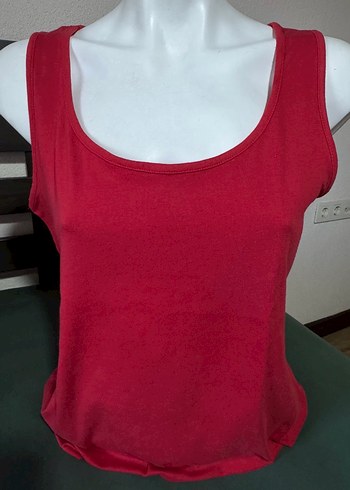 MANGO ESMARA ETİKETLİ KOLSUZ KIRMIZI/BORDO ATLET THIRT