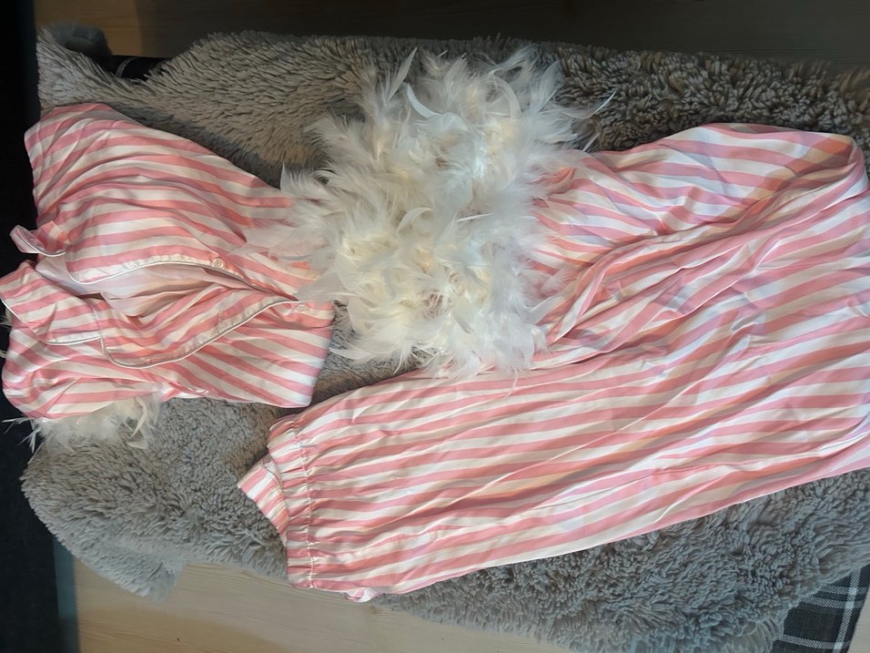 Pembe Çizgili Midi Rahat Kadın Pijama Takımı - Görsel 5