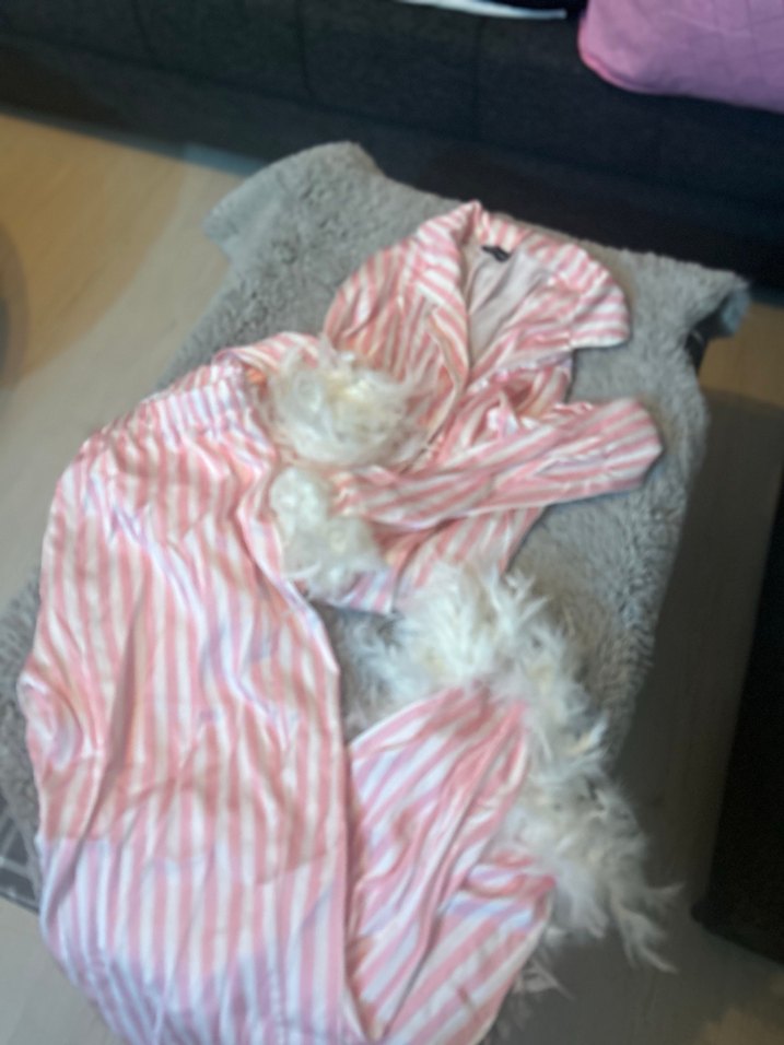 Pembe Çizgili Midi Rahat Kadın Pijama Takımı - Görsel 2