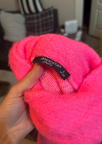 Pembe Kısa Boğazlı Kadın Kazak - Görsel 5