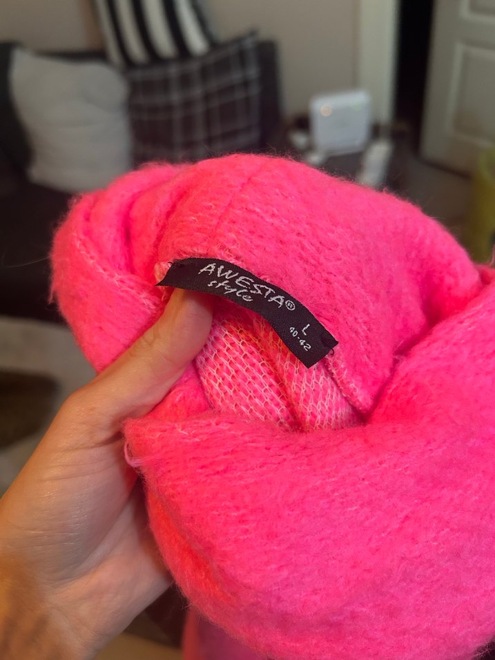 Pembe Kısa Boğazlı Kadın Kazak - Görsel 5