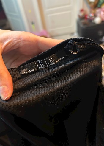 Siyah Straplez Drapeli kadife  Büstiyer - Görsel 3