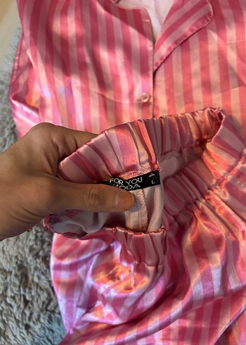 Pembe Çizgili Uzun Kollu Kadın Pijama Takımı - Görsel 6