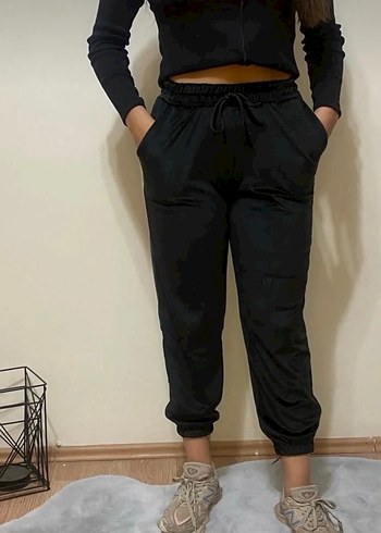 Siyah Rahat Kesim Kadın Eşofman Altı - Görsel 2