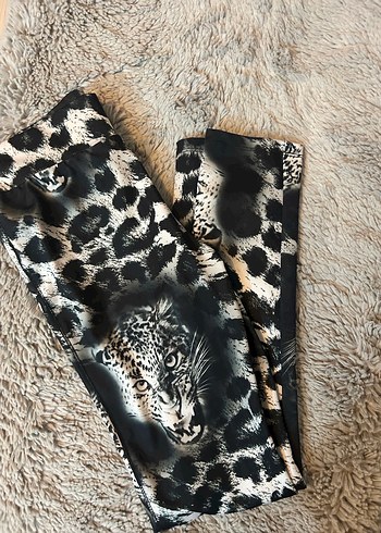 Leopar Desenli Kadın Tayt - Görsel 5