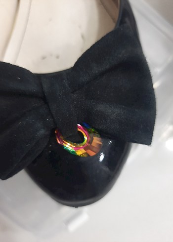 Siyah Fiyonklu  babet  Kadın Ayakkabı rugan - Görsel 8