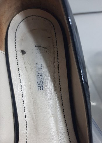 Siyah Fiyonklu  babet  Kadın Ayakkabı rugan - Görsel 7