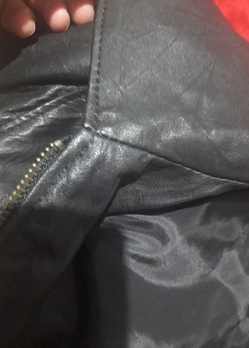 Siyah Deri Biker Ceket Kadın - Görsel 6