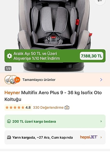 sıfır ayarında Heyner oto koltuğu 