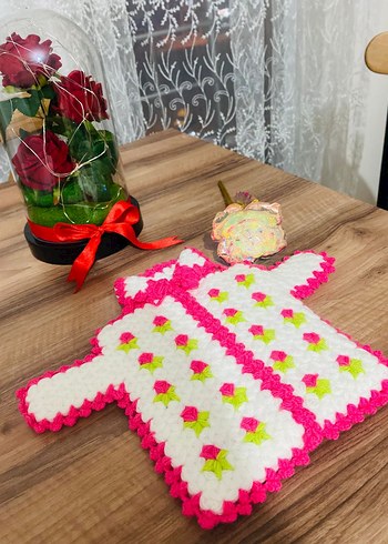 Çok Renkli Örgü Yelek Şeklinde Banyo lifi - Görsel 2