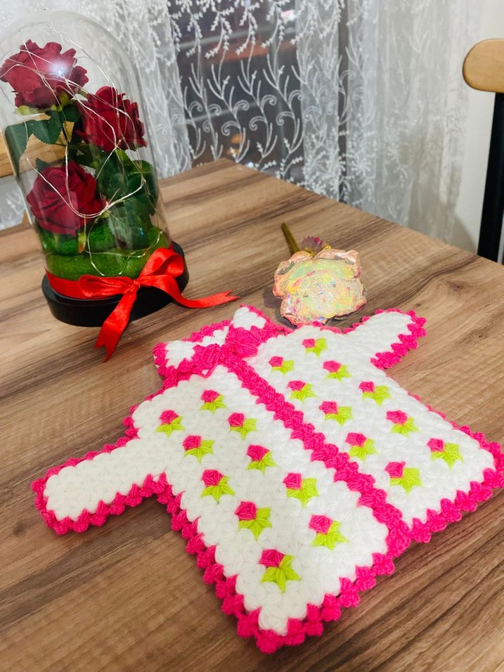 Çok Renkli Örgü Yelek Şeklinde Banyo lifi - Görsel 2