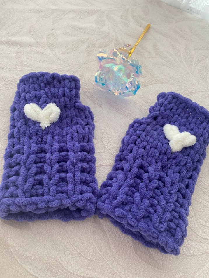 Mor Örgü Bohem Kadın Eldiveni - Görsel 3