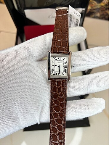 Cartier Tank Kahverengi kordon kadın saati