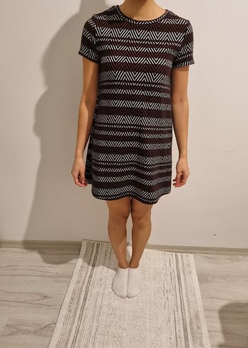 Zara çizgili elbise - Görsel 4